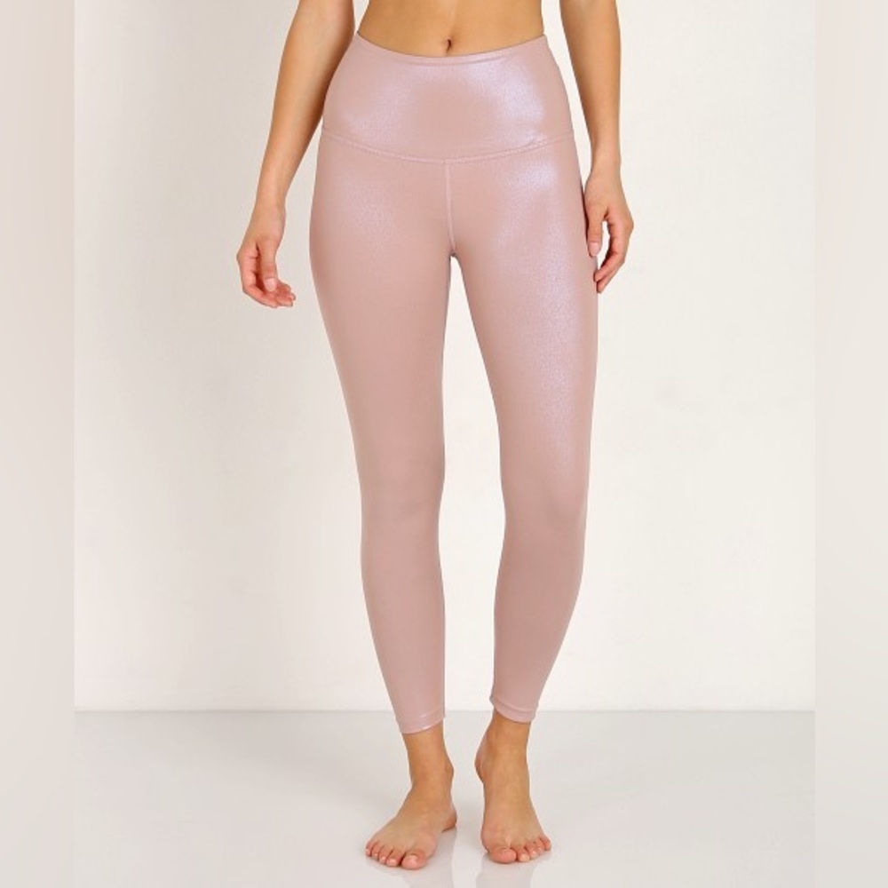 Beyond Yoga Pearlized High Waisted Midi Legging Brazen Blush